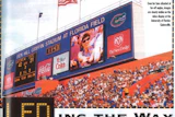 Even for fans situated at far-off angles, images are clearly visible on the video display at the University of Florida (Original Image from Sept. 2000 Issue of Athletic Business)