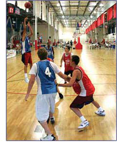 Photo of a basketball game
