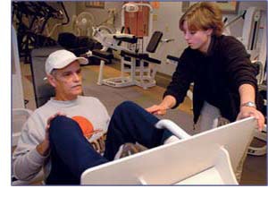 Photo of man receiving personal training at Purdue University