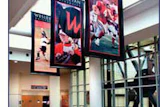 Photo of banners hanging at Wesleyan University