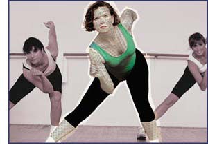 Photo of computerized woman doing aerobics