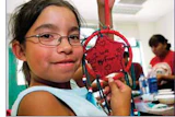 Photo of a camper at Native Vision summer sports camp