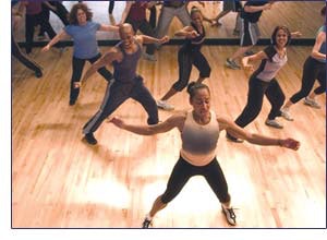 A dance fitness class