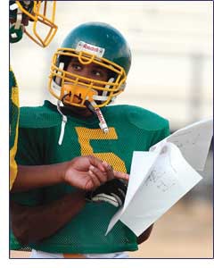 Mike William, a senior football player displaced by Hurricane Katrina