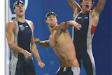 USA's 2004 Summer Olympic swimmers outfitted in Speedo suits