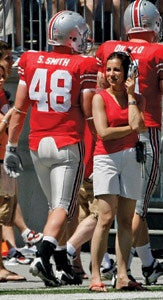 Photo of Monika Bajaj on Ohio State's sidelines