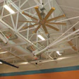 Photo of a sensor-controlled gymnasium ceiling fan at Cincinnati's Midway School