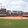Photo of a natural grass baseball field