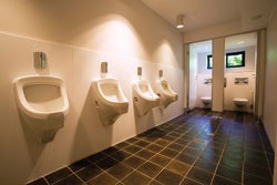 Photo of locker room urinals
