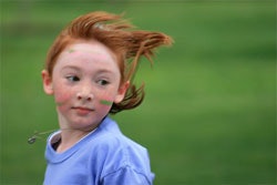 A photo of Abigail Rafter participating in the Girls on the Run program