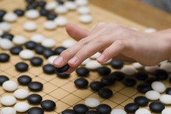 Photo of the ancient Chinese board game called 'go'