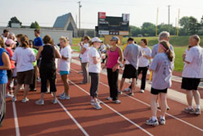 Photo of participants socializing during a Shocker Fitness group event