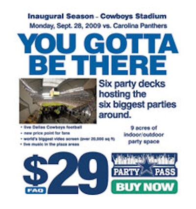 Photo of the Dallas Cowboys $29 Party Pass