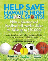 Poster promoting the Hawaii High School Athletic Association's Save Our Sports campaign