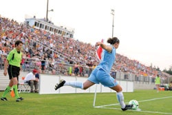 JERSEY GIRLS Yurcak Field, Rutgers University's soccer and lacrosse venue, was home to Sky Blue FC, winner of the inaugural WPS Championship.