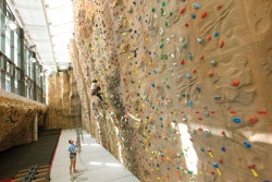 Photo of the climbing wall at Whitman College in Walla Walla, Washington