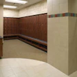 Photo of built-in benches in the locker room of the Memorial Hermann Sports Medicine Institute in Houston
