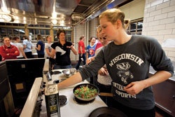 HOME COOKING University of Wisconsin varsity crew athletes learned how to prepare nutritious meals during a two-hour seminar last fall.