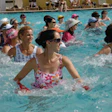 Photo of an outdoor water aerobics class