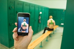 CAMERA SHY To prevent picture- or video-taking of unsuspecting members in states of undress, most fitness facilities have a blanket ban on cell phones in locker rooms.
