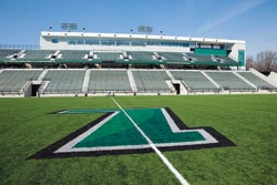Photo of the Reverend Harold Ridley, S.J., Athletic Complex at Loyola University Maryland (Photo by Scott Suchman)