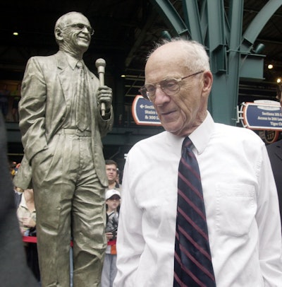 Photo of Detroit Tigers radio broadcaster Ernie Harwell