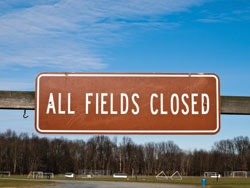 Photo of an 'All Fields Closed' sign