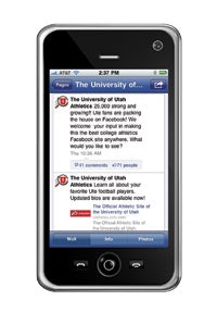 UTE TELL ME Fans of the University of Utah Athletics Facebook page get information about ticket availability faster than those relying on traditional media.