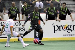 THE WALL One-twos off the boards and rebounds from near-goals are among the unique skills needed to play boarded indoor soccer well.