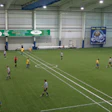 WIDE OPEN An advantage of boardless soccer is that players can practice their throw-ins and touch-line ball handling just as they would on an outdoor field.