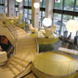 The grand staircase at Club H Fitness in Jersey City, N.J.