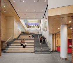 Photo of the concourse at the University of Massachusetts-Amherst Campus Recreation Center