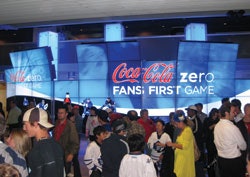 Photo of LCD screens displaying advertisements in Toronto's Air Canada Centre