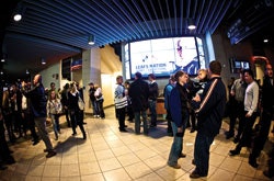 COLOR MATCHES With the help of LCD imagery, Toronto's Air Canada Centre assumes a different look depending on whether the Maple Leafs or Raptors are playing.