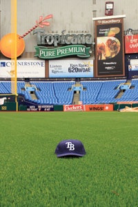 The Tampa Bay Rays have always played on synthetic turf, but Tropicana Field was outfitted with new, specially shaped fibers this offseason.