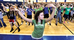 Children exercising in the gymnasium at Spring Grove (Pa.) Middle School are representative of America's renewed focus on physical activity. (Photo courtesy of York (Pa.) Daily Record/Sunday News)