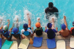 Photo of a youth swimming class