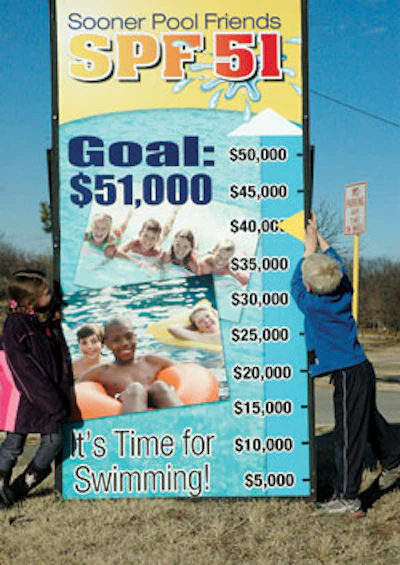 Sooner Pool Friends in Bartlesville, Okla., posted public updates on fundraising efforts to reopen the 50-meter pool. (Photo Courtesy of Sooner Pool Friends)