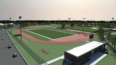 Saluki Track and Field Complex at Southern Illinois University (Rendering courtesy of 360 Architecture)