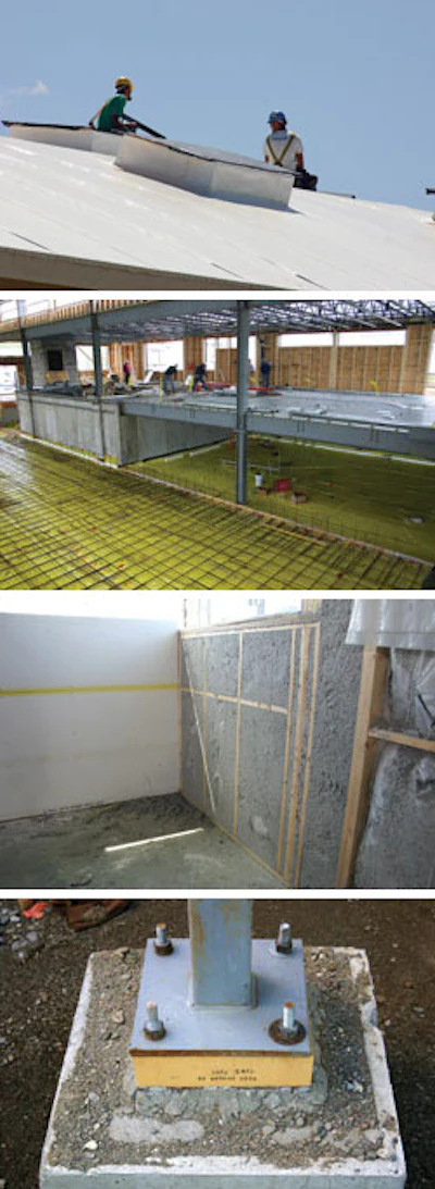 The building's roofs, walls and floors - and even the bases of support posts - are packed with rigid insulation, spray-on foam and dense-pack cellulose. (Photos courtesy of The Putney School)
