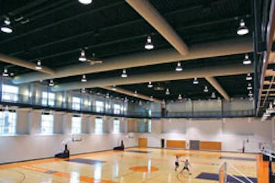 Fabric ducts, like these DuctSox at the University of Illinois, provide end users with a variety of green benefits. (Photo courtesy of DuctSox)