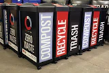 Dedicated waste receptacles, manufactured in-state from recycled plastics, will debut inside Ohio Stadium this fall. (Photo courtesy of The Ohio State University)