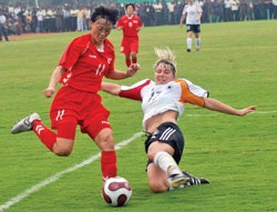 At the 4th CISM Military World Games in Hyderabad, India, North Korea bested Germany to win the women's soccer competition.