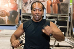 An attendee takes advantage of the Early-Morning Workout