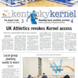 Denied the opportunity to cover a men's basketball media event, the Kentucky Kernel wrote instead about its run-in with the UK athletic department. (Team photo by Charles Bertram/Lexington Herald-Leader, Newspaper cover image courtesy of the Kentucky Kernel)