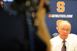 Syracuse men's basketball coach Jim Boeheim used a post-game press conference to apologize for statements he had made regarding child-sex-abuse allegations against longtime friend and assistant Bernie Fine. (Photo © Alan Schwartz/Cal Sport Media/ZUMAPRESS.com)