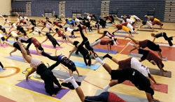 Student-athletes at Oxnard (Calif.) High School have participated in a Friday afternoon yoga class for the past three years. (Photo Courtesy of Chuck Kirman/Ventura County Star)