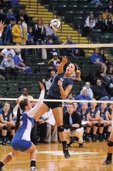 NET GAINS Mount Notre Dame, an all-girls school in Cincinnati, defeated Findlay High to advance to Ohio's 2011 Division I state volleyball championship, where it beat another private all-girls school, St. Ursula Academy in Toledo. (Photo by Impact Action Sports Photography, courtesy of OHSAA)