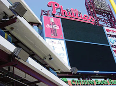 PHILLY PHONETICS Six hundred speakers, including those mounted on upper-deck fascias, comprise the distributed sound system at Citizens Bank Park. (Photo courtesy of Community Professional Loudspeakers)