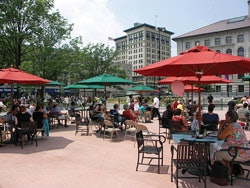 WARM FEELINGS Since the oval's completion in 2009, it has been a popular summertime destination for downtown workers and families.